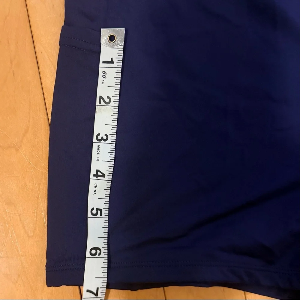 Anne Cole Navy and White Hidden Pockets Floral Swim Skirt - Picture 9 of 10